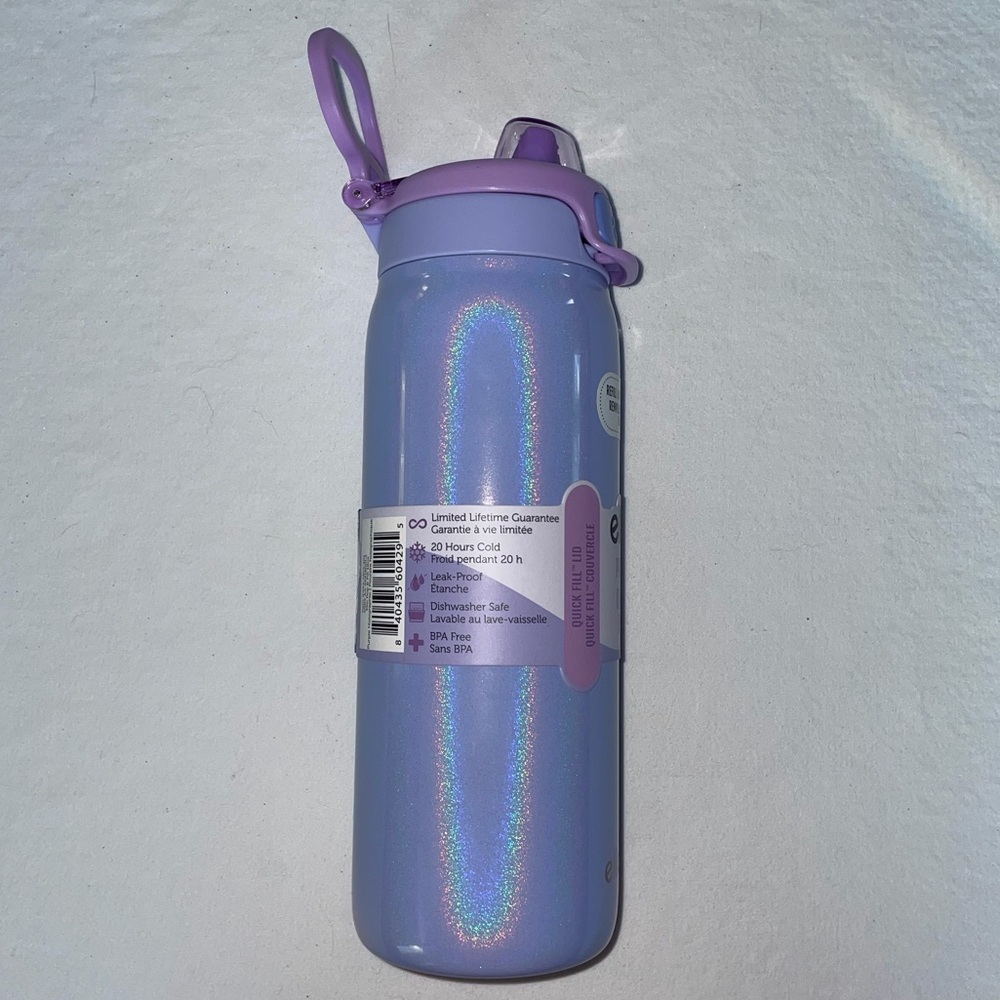 Purple Water Bottle with Straw - Picture 5 of 7